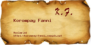 Korompay Fanni névjegykártya